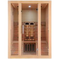 Infrarotkabine 2 Personen Bxhxt: 150x200x150 Cm + Glastür - Braun, Basics, Holz (150/200/150cm) - Sanotechnik