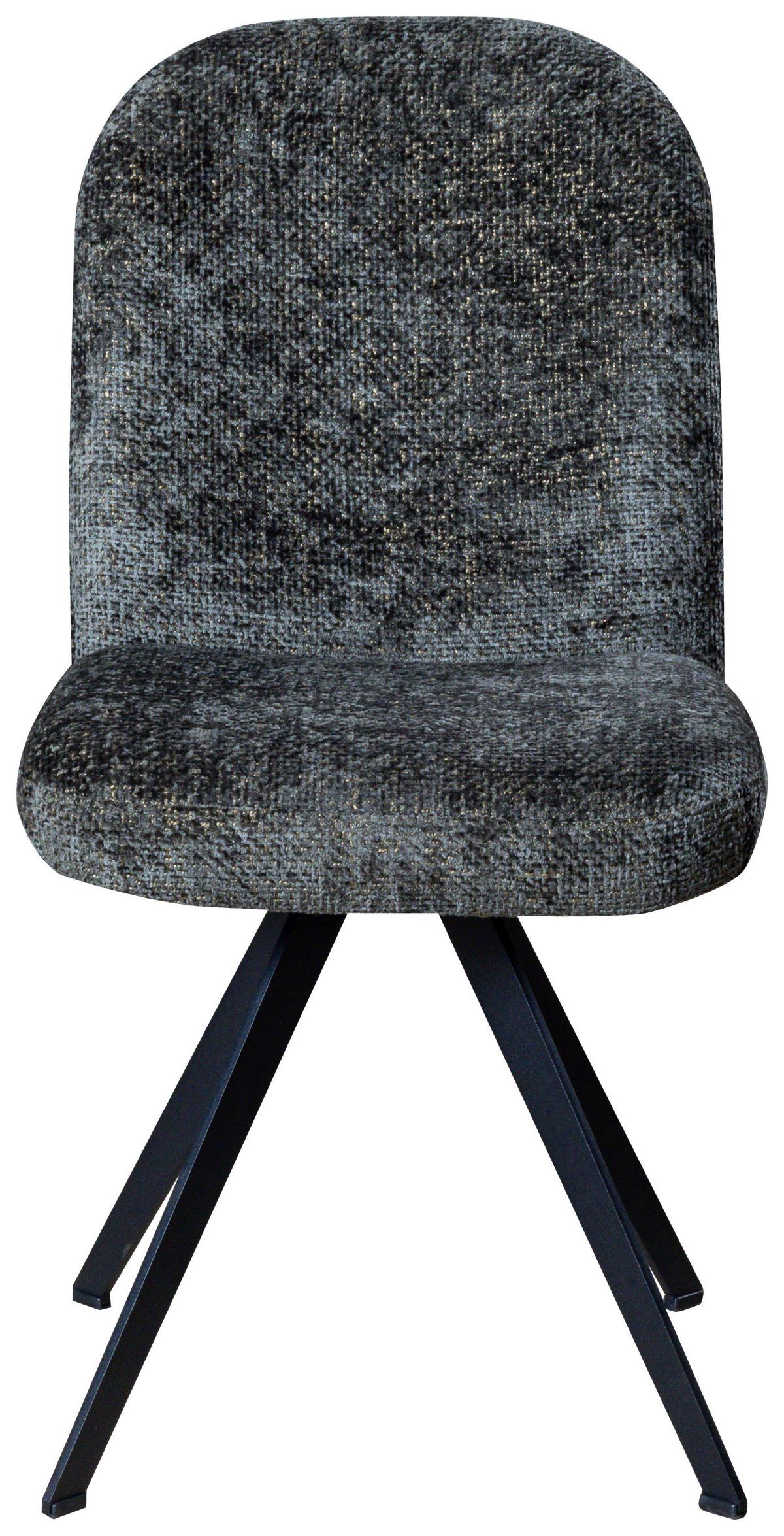 Stuhl Grün Mit Metallbeinen Ulmo 47/91/61 Cm - Schwarz/Grün, MODERN, Textil/Metall (47/91/61cm)