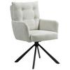 Armlehnstuhl Lina Creme Sitzfl. 180°drehbar, B: 60cm - Creme/Schwarz, KONVENTIONELL, Textil/Metall (60/95/67cm) - MID.YOU
