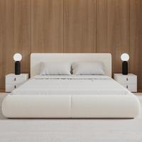 Čalouněná postel FLORA 180x200 cm, krémová - černá/krémová, Moderní, kov/dřevo (180/200cm) - Bessagi Home