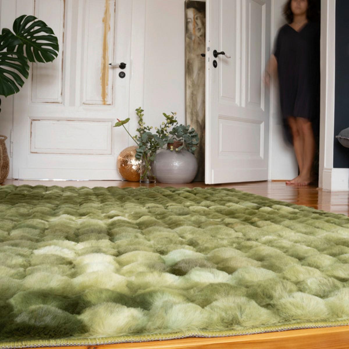 Fellteppich My Camouflage - Grün, KONVENTIONELL, Textil (40/60cm) - Obsession