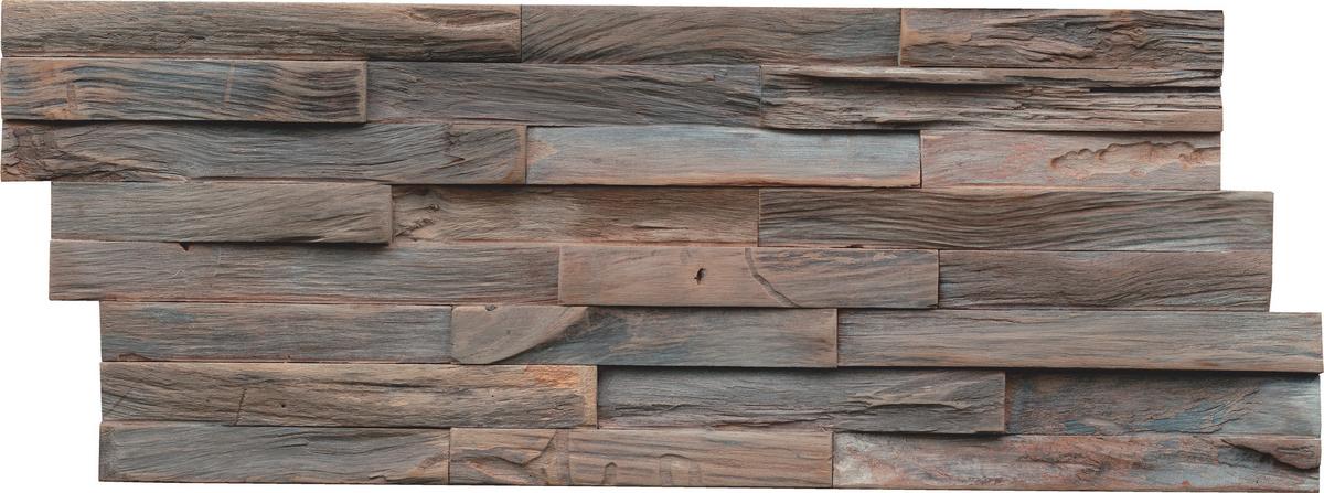 Wandverkleidung Teak Elegance Gun Smoked - Hellbraun, Basics, Holz (50/20/2cm)