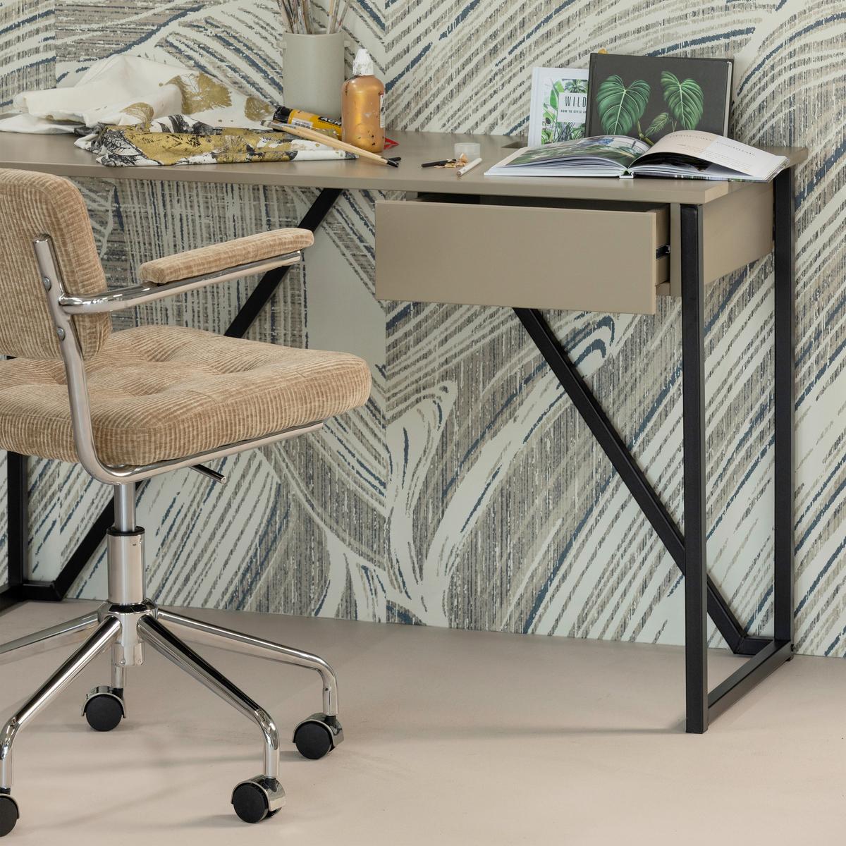 Drehstuhl Kova Sandfarben B: 54cm - Sandfarben/Chromfarben, MODERN, Kunststoff/Textil (54/87/60cm) - Livetastic