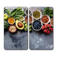 Herdabdeckplatte Bunt Bedruckt Esg-Glas 52x30 Cm 2er-Set - Basics, Glas (52/30/0,80cm) - Kesper