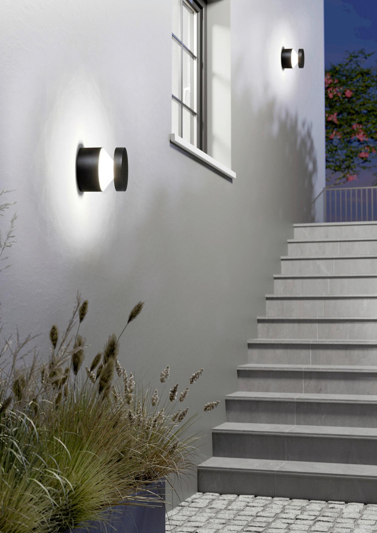 Led-außenleuchte Melzo 11 Watt Aluminium Kunststoff - Transparent/Schwarz, Design, Kunststoff/Metall (13,5/13cm) - Eglo