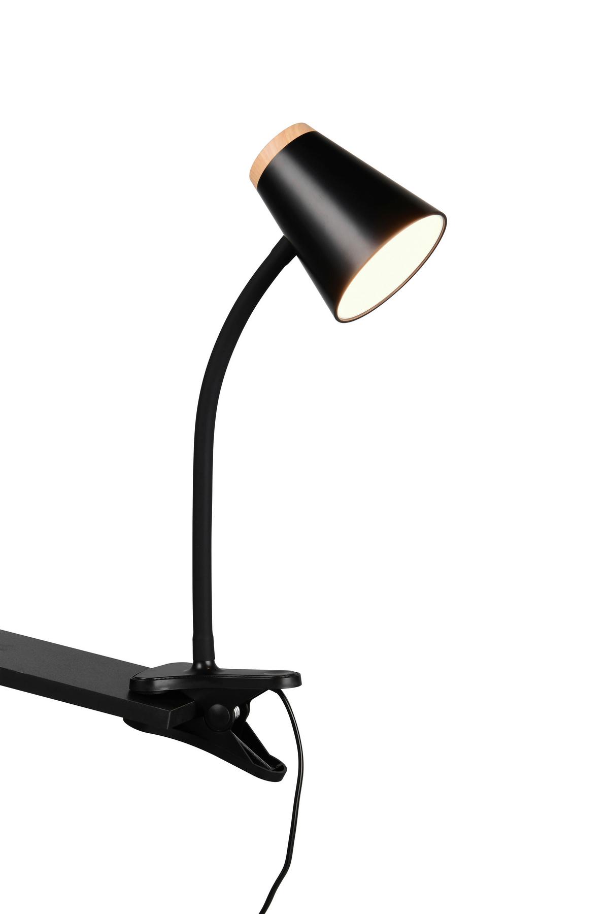 Led-klemmleuchte Pongo Braun Schwarz B: 9,5 Cm - Schwarz/Braun, Basics, Kunststoff/Metall (33/9,5/32cm)