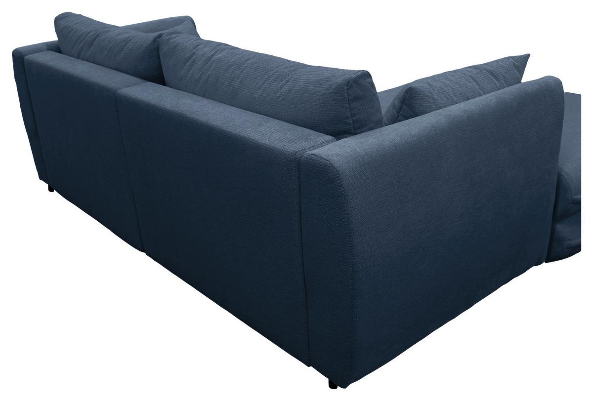 Ecksofa Vivaldi Dunkelblau S:201x240cm - Schwarz/Dunkelblau, Design, Textil (201/240cm) - MID.YOU