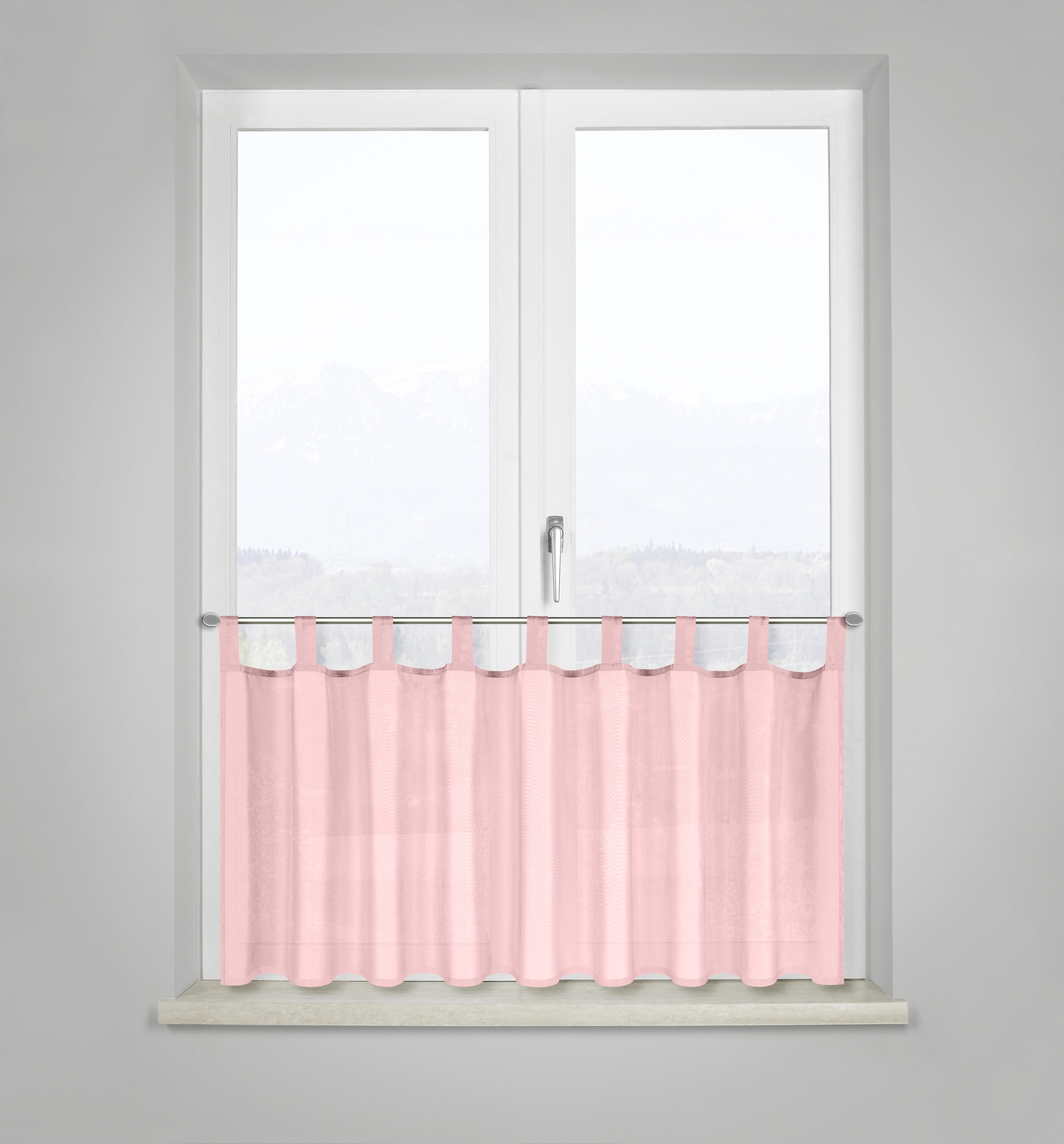Krátka Záclona Hanna, 145/50cm, Ružová - ružová, textil (145/50cm) - Modern Living