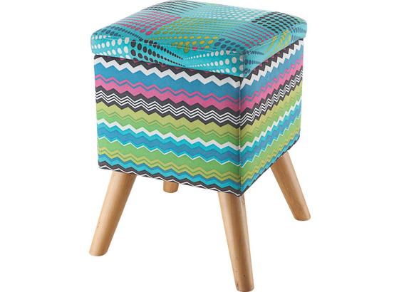 Hocker Patchwork 31 cm - Multicolor/Naturfarben, MODERN, Textil (31/44/31cm) Hocker Patchwork 31 cm - Multicolor/Naturfarben, MODERN, Textil (31/44/31cm)
