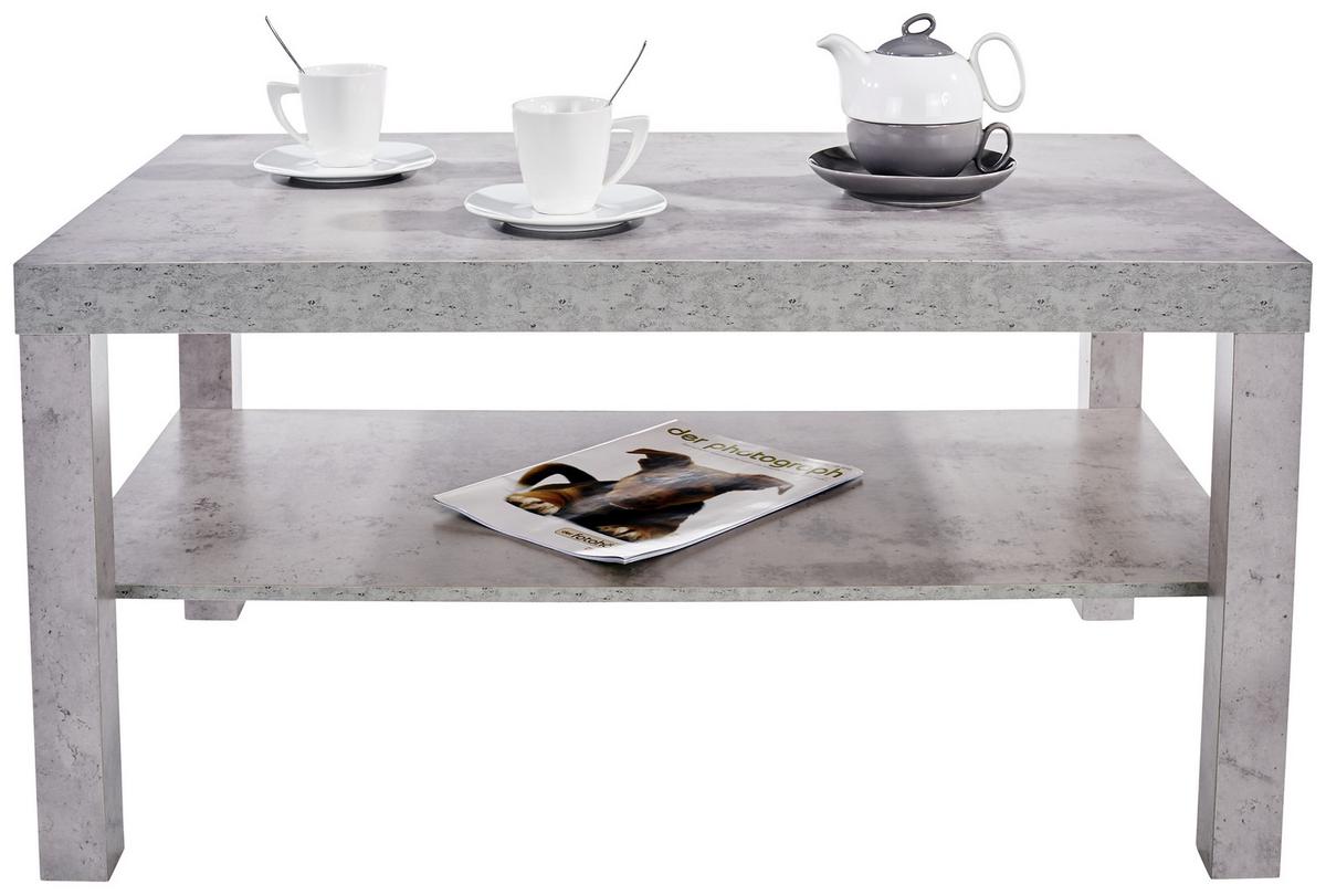 Couchtisch mit Ablagefach Light, Betonoptik Hell - Grau, MODERN, Holzwerkstoff/Kunststoff (90/45/55cm)