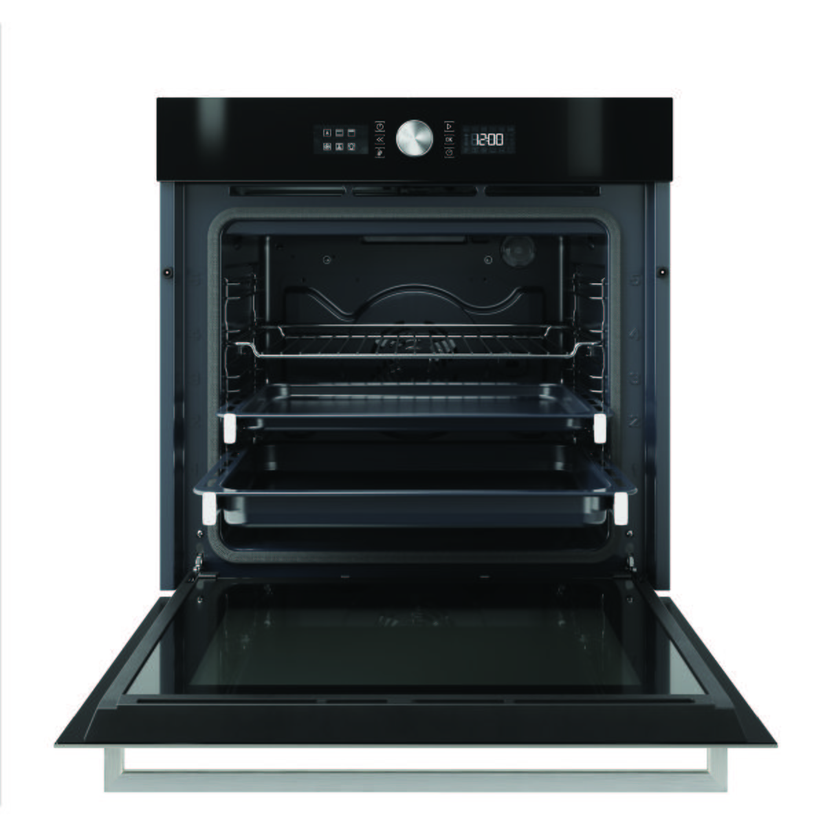 Einbau-backofen Bik5 B: 59,5cm Schwarz/edelstahl Mit Timer - Silberfarben/Schwarz, Basics (59,5/59,5/56,4cm) - Bauknecht