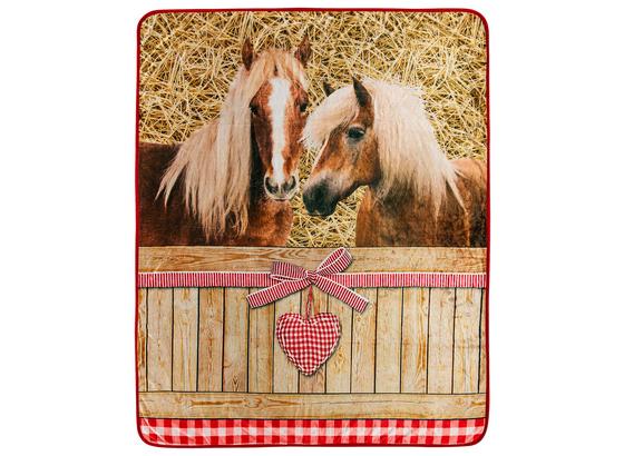 Kuscheldecke Pferde Romantik - Hellbraun/Rot, Textil (130/160cm) Kuscheldecke Pferde Romantik - Hellbraun/Rot, Textil (130/160cm)
