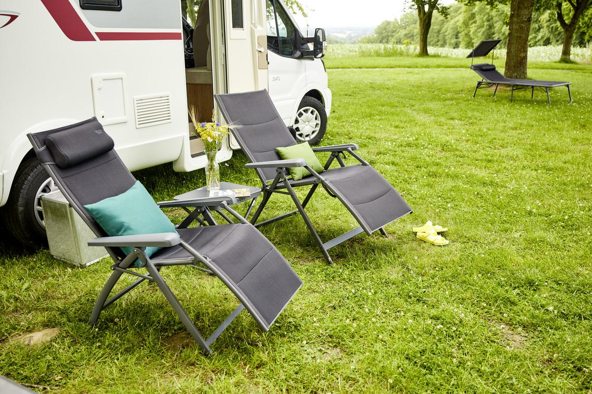 Sonnenliege Premium Aluminium, verstellbar - Anthrazit, KONVENTIONELL, Textil/Metall (75/123/91cm) - Siena Garden