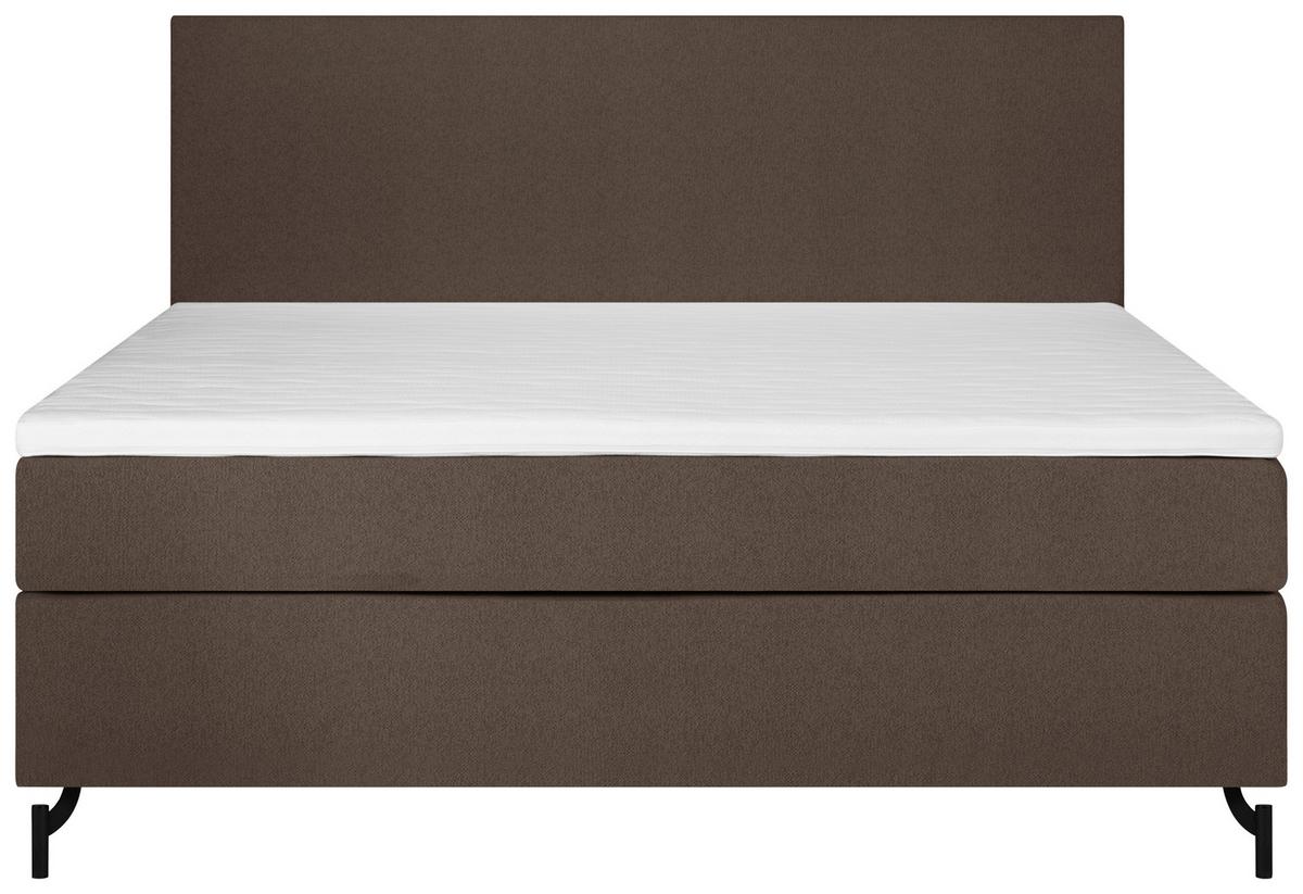 Boxspringbett Linz 160x200 Cm Braun Inkl. Topper - Schwarz/Braun, MODERN, Textil (160/200cm) - MID.YOU