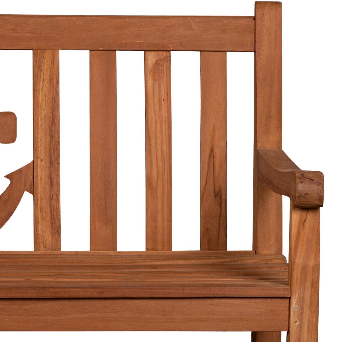 Gartenbank Teakholz 2-Sitzer Woodie - Teakfarben, Basics, Holz (120/89/60cm) - Gardenson