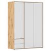 Drehtürenschrank Nabila Weiß Eiche Artisan Dek. - Weiß/Eiche Artisan, MODERN, Holzwerkstoff (140/194/53cm) - Rauch Möbel