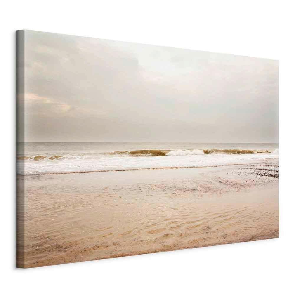 Leinwandbild Weiß Cappuccino B: 120 cm