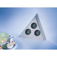 Ecksteckdose Küche Edelstahl 3-Fach - Edelstahlfarben, ROMANTIK / LANDHAUS, Metall (20cm)