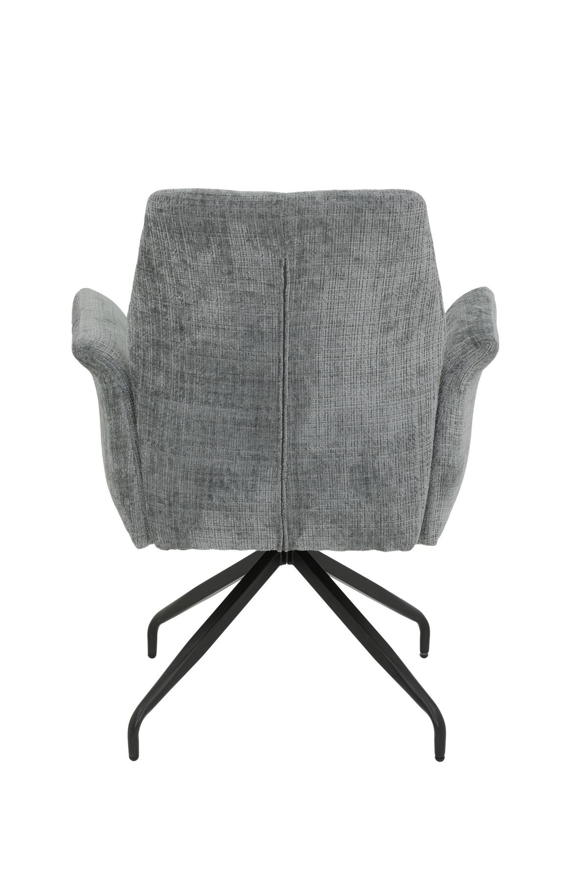 Armlehnstuhl-Set Viktoria S 4er-Set - Hellgrau/Schwarz, MODERN, Textil/Metall (71/93/68cm) - MID.YOU