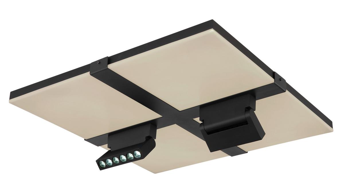 LED-Deckenleuchte 48118-30 - Opal/Schwarz, Design, Kunststoff/Metall (45/45/16,1cm) - Globo