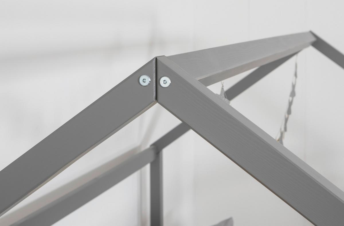 Kinderbett 100x200 Naurfarben Hellgrau - Hellgrau/Naturfarben, MODERN, Holz (100/200cm) - MID.YOU