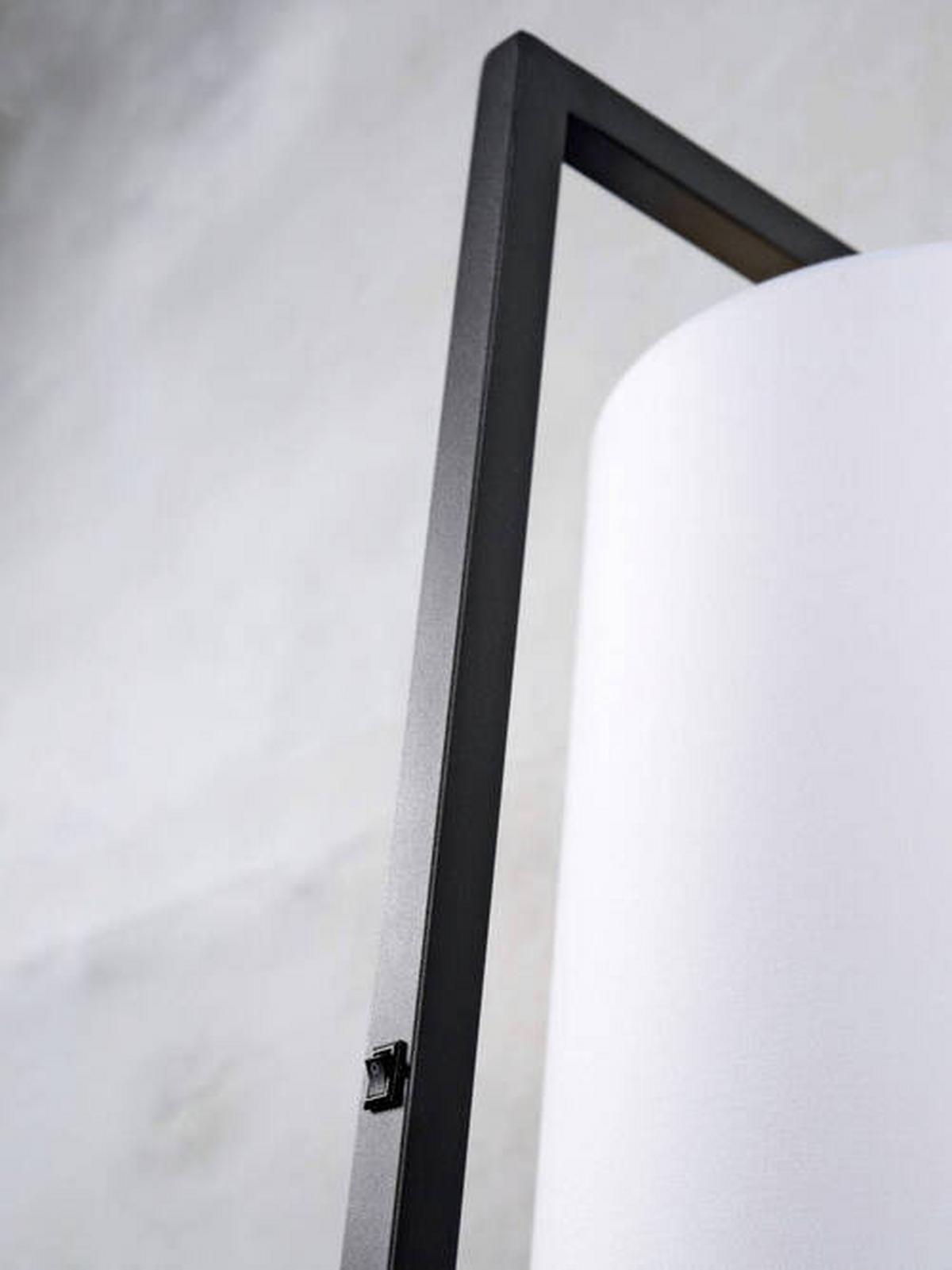 Stehlampe Boston Schwarz/ Weiß 1-Flammig - Schwarz/Weiß, Basics, Textil/Metall (35/160/35cm) - It's about Romi