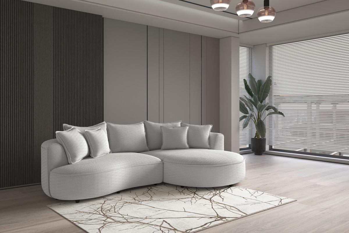Ecksofa Levi - Beige/Schwarz, MODERN, Textil (287/168cm)