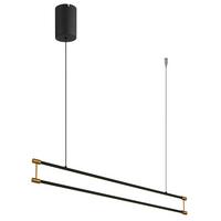 LED-Hängeleuchte 67184-30 - Goldfarben/Schwarz, Design, Kunststoff/Metall (84/9/150cm) - Globo