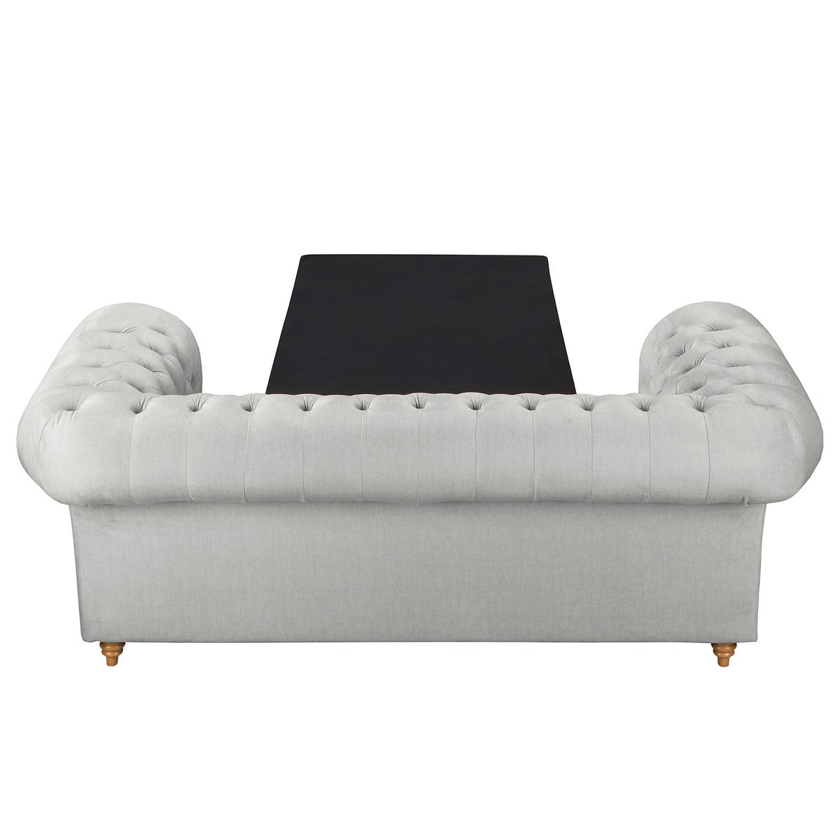 Schlafsofa Laura Hellgrau, B: 190cm - Hellgrau/Braun, Design, Textil (190/74/91cm) - P & B