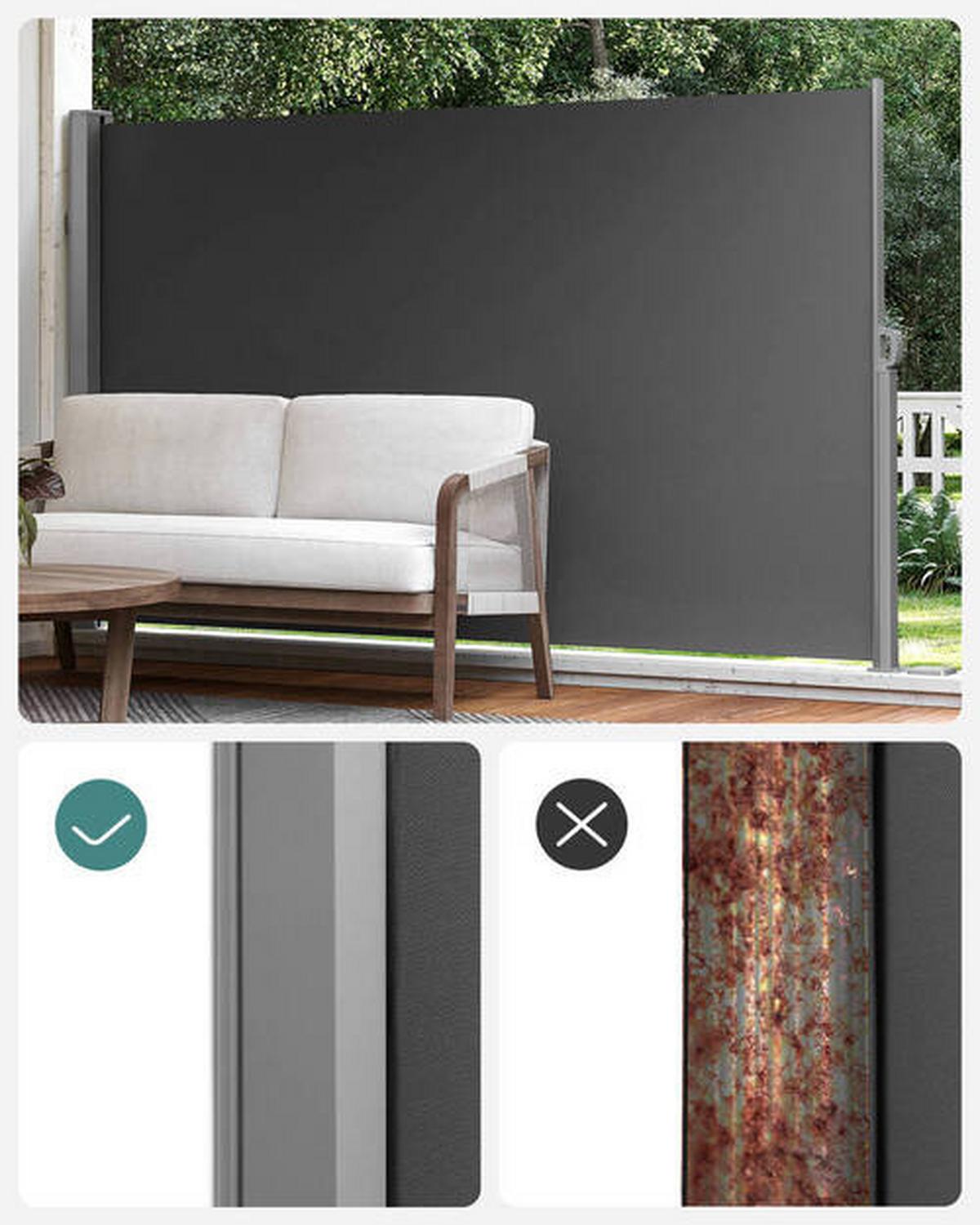 Seitenmarkise Grau Dunkelgrau BxH: 300x160 cm - Dunkelgrau/Grau, Basics, Textil/Metall (300/160cm) - Modante