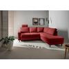 Eckschlafsofa Passione, Rot S: 242x200 Cm - Rot/Schwarz, MODERN, Textil (242/200cm) - Livetastic