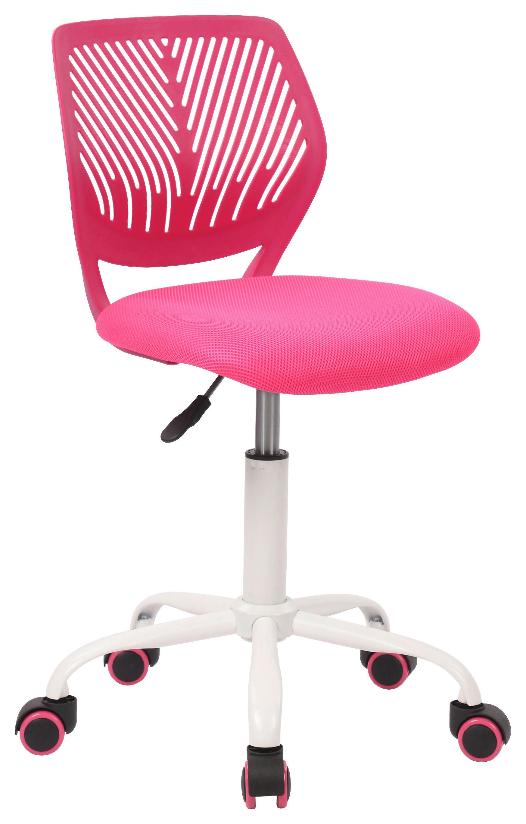 Otočná židle Kira růžová cca. 40x87x44cm - bílá/pink, Moderní, kov/dřevo (40/87/44cm) - Mömax