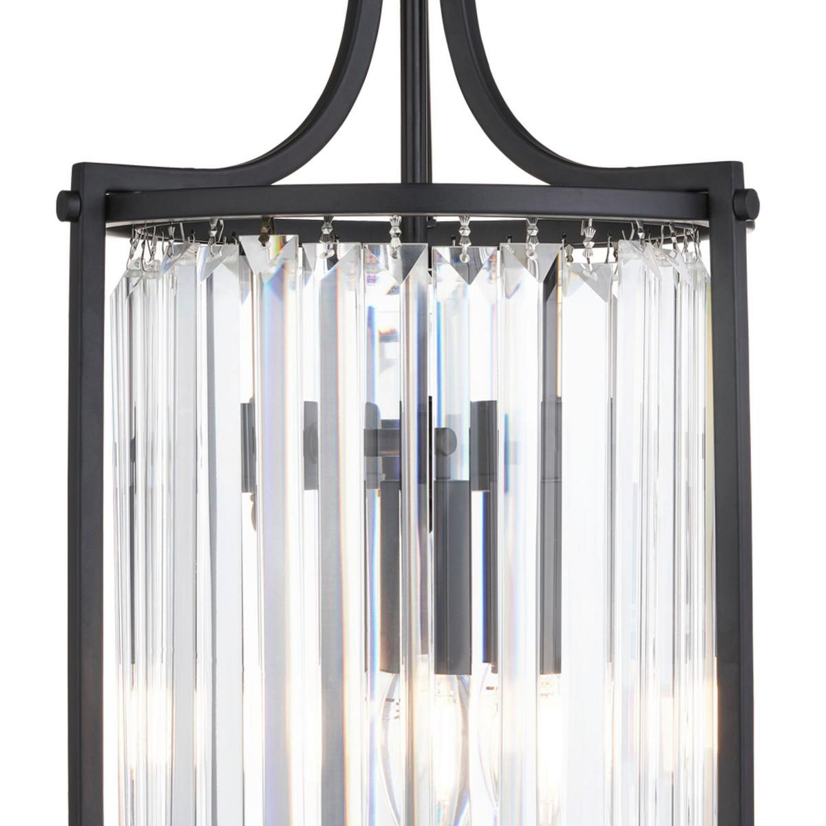 Hängeleuchte Victoria H: 150 Cm 2-Flammig - Schwarz, Design, Glas/Metall (26/150cm)