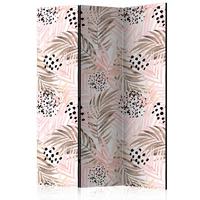 PARAVENT Weiß Pink B: 135 cm - Pink/Weiß, Basics, Holz/Textil (135/172/3cm) - artgeist