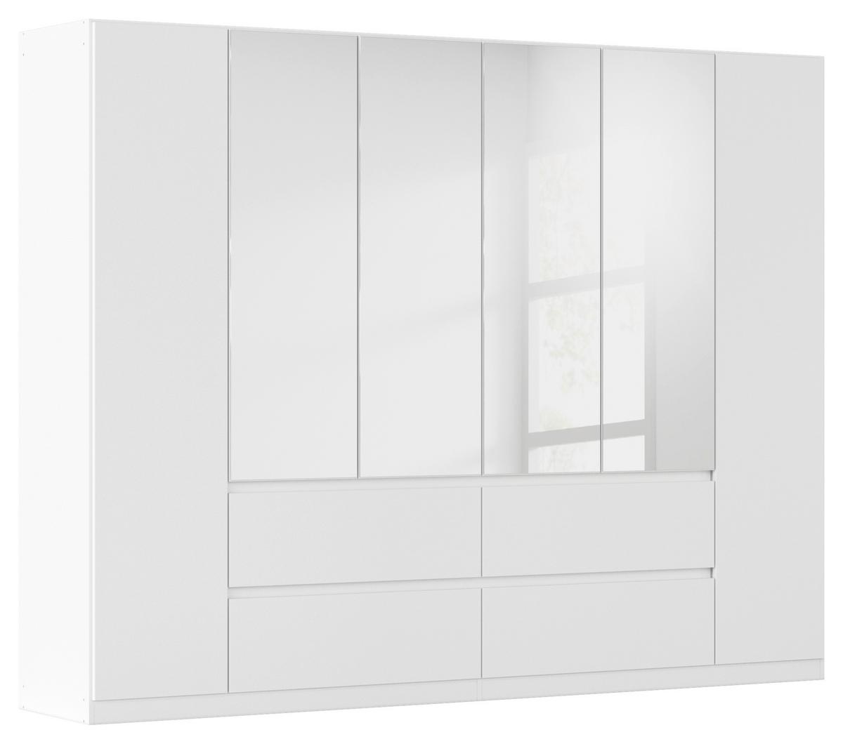 Drehtürenschrank Mainz Weiß B: 271 cm - Silberfarben/Weiß, Basics, Holzwerkstoff (271/210/54cm) - Rauch Möbel