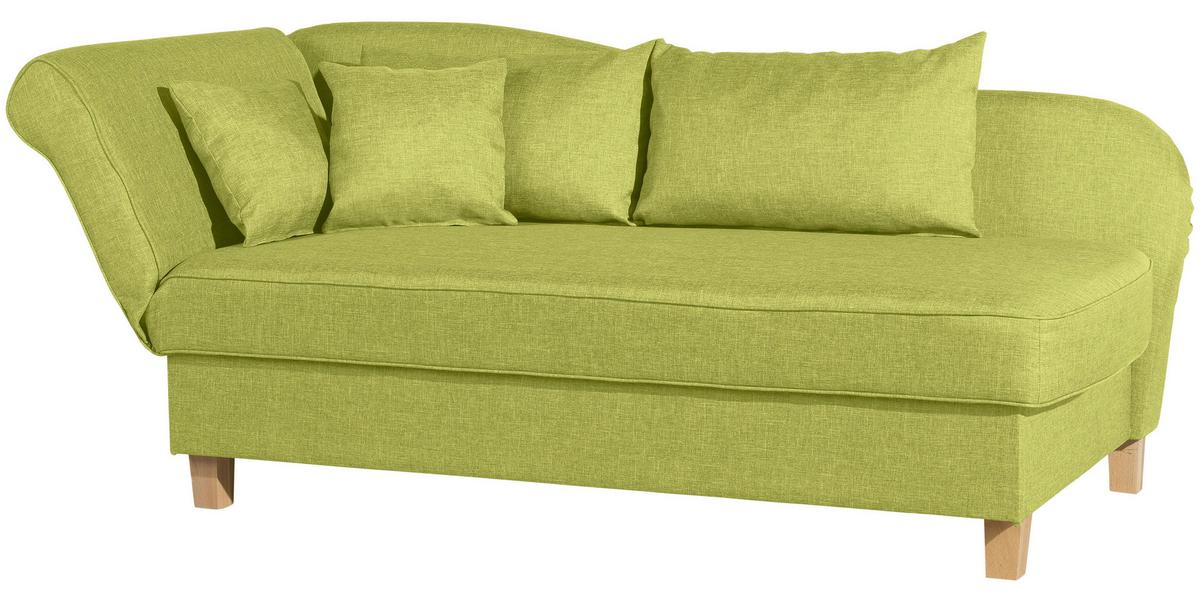 Recamiere Selma  Hellgrün Li. mit Bettkasten+ Schlaffunktion - Buchefarben/Hellgrün, Design, Textil (190/88/82cm) - Max Winzer