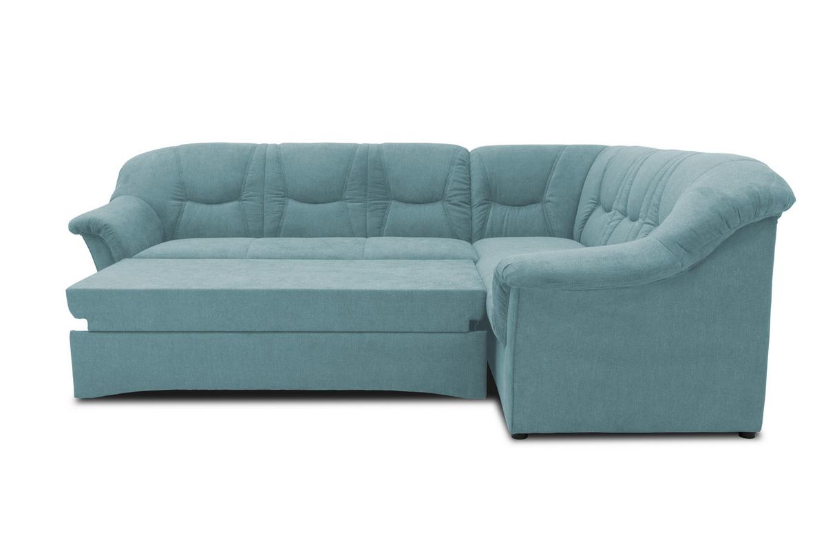 Ecksofa Sarafina Petrol S: 240x190 cm - Petrol/Schwarz, KONVENTIONELL, Textil (240/190cm) - MID.YOU