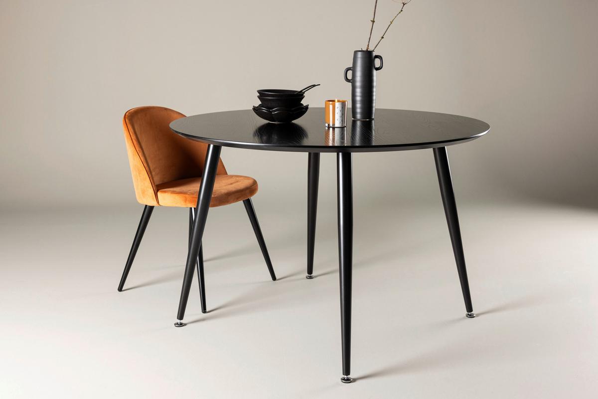 Esstisch Dipp - Schwarz, Design, Holzwerkstoff/Metall (115/115/75cm) - Livetastic