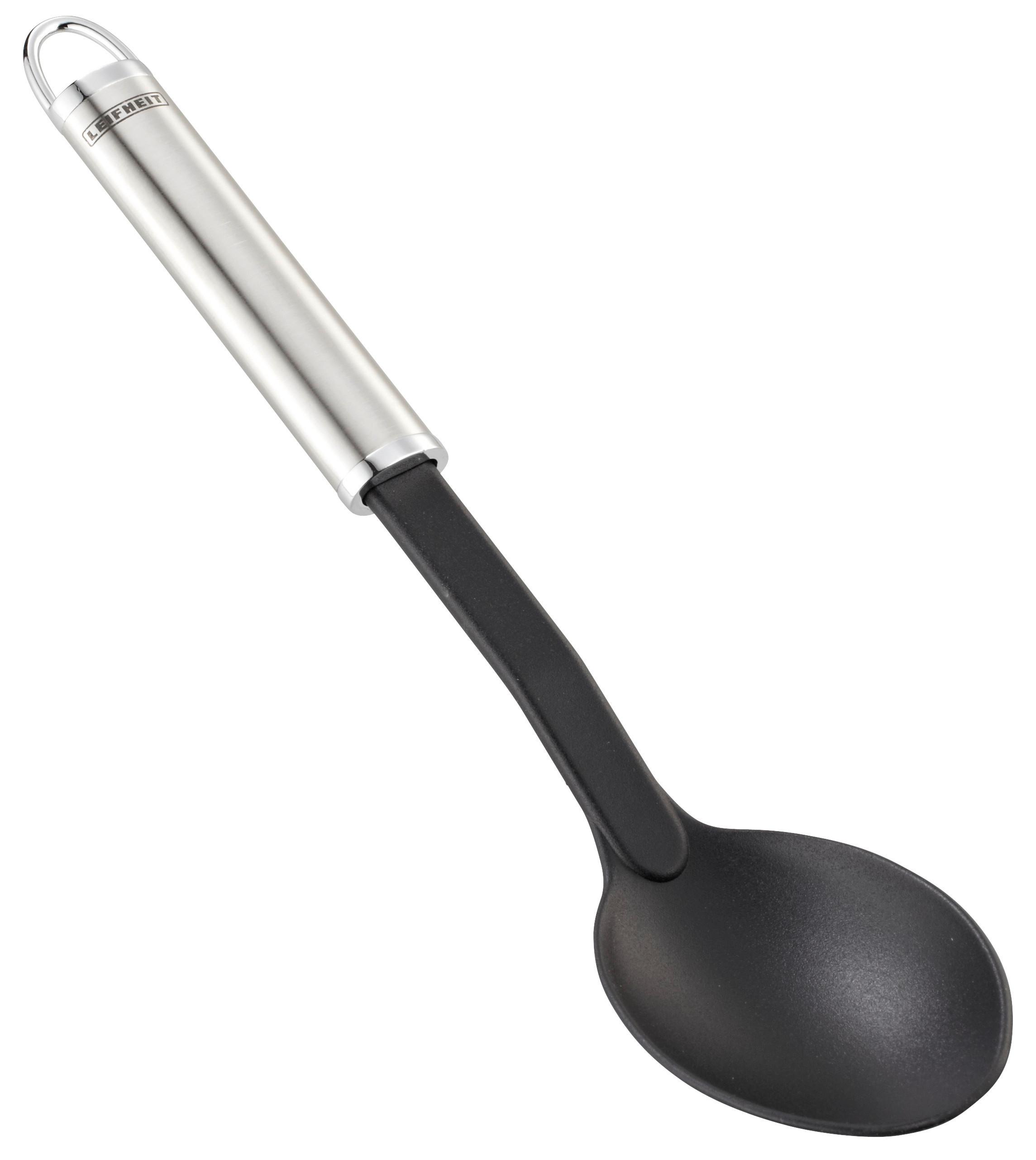 Servierlöffel Giovanni L: 31,5 cm mit Aufhängeöse - Edelstahlfarben/Schwarz, Basics, Kunststoff/Metall (6,5/31,5cm) - Leifheit