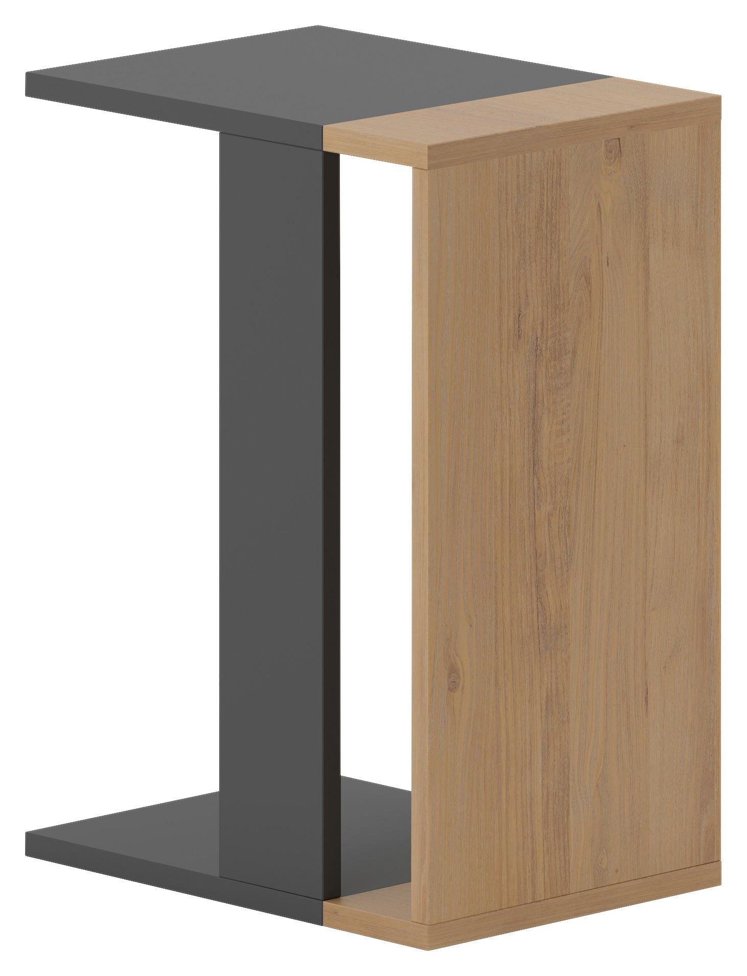 Beistelltisch Zetti Beistelltisch - Eichefarben/Anthrazit, Design, Holzwerkstoff (30/57/40cm) - Livetastic