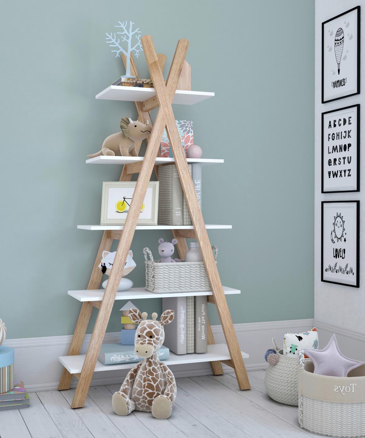 REGAL Naturfarben/Weiß B: 90cm - Naturfarben/Weiß, Design, Holz/Holzwerkstoff (90/170/35cm) - Livetastic