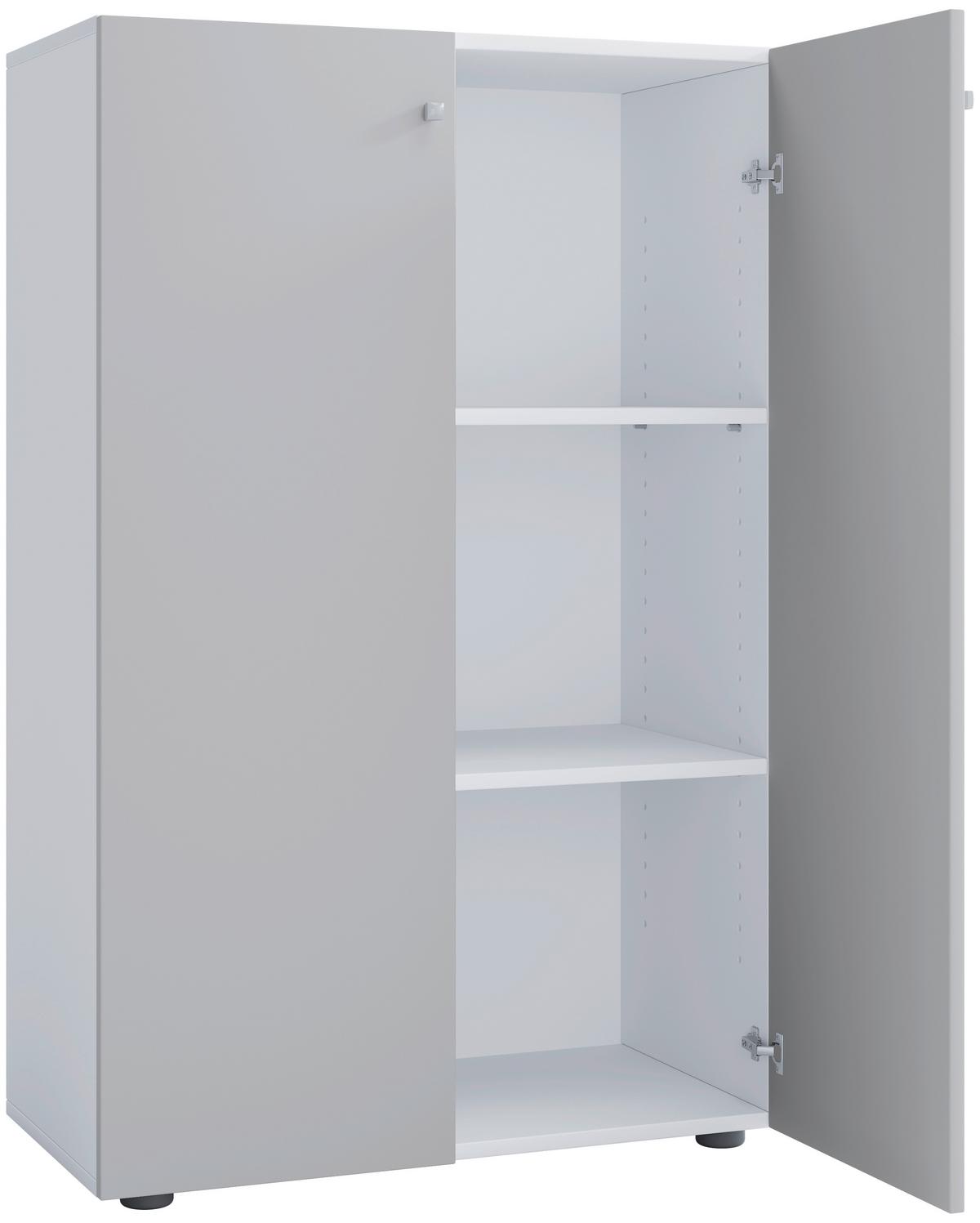Aktenschrank Lona Grau, Weiß B: 70 cm - Weiß/Grau, Design, Holzwerkstoff (70/110/39cm) - MID.YOU
