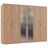 Drehtürenschrank Nadja Eiche Dekor B: 270 cm - Eiche Artisan, KONVENTIONELL, Glas/Holzwerkstoff (270/210/58cm) - MID.YOU