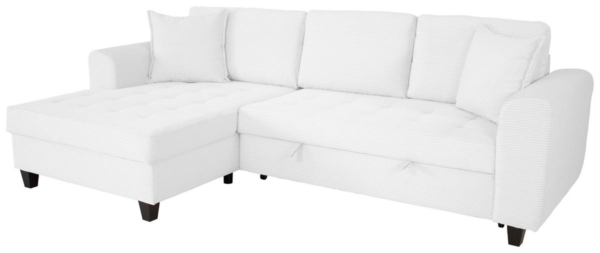 Ecksofa Moritz Silberfarben S: ca. 155x265 cm - Weiß, Trend, Textil (155/265cm)