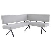 Eckbank Chios Cord Beige, S: 190x150 cm - Beige/Schwarz, KONVENTIONELL, Textil/Metall (190/150cm) - MID.YOU