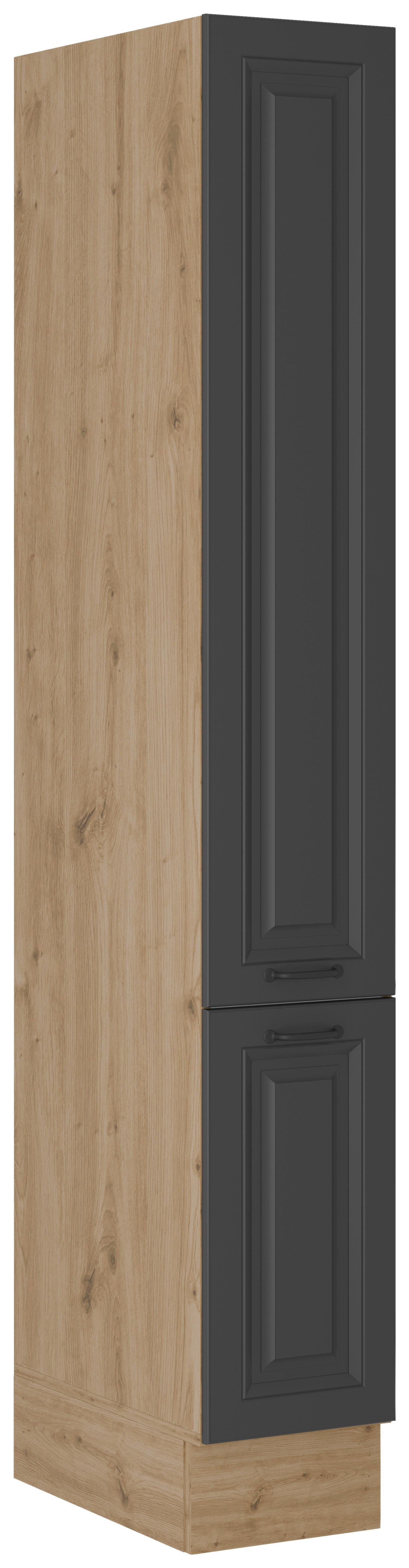 Potravinová skrinka STINA šírka cca 30 cm - čierna/antracitová, Romantik / Landhaus, kov/kompozitné drevo (30/205/57cm) - Livetastic