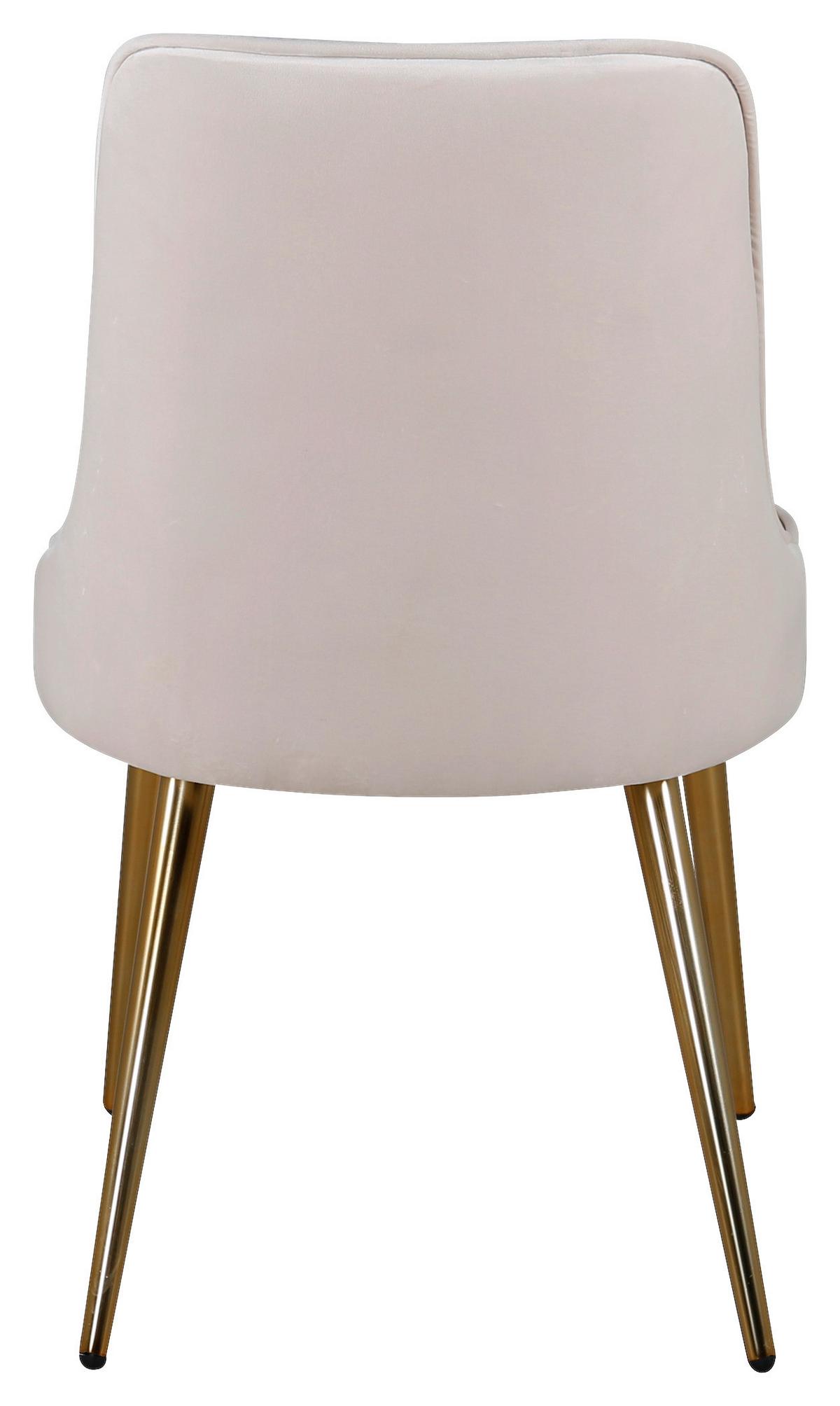 Stuhl-Set Velvet Deluxe - Beige/Messingfarben, Design, Textil/Metall (50/88.5/66cm) - Livetastic