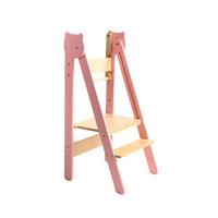 Lernturm Space Saving Pink/Natur - Pink/Naturfarben, Basics, Holz (38/90/40cm)