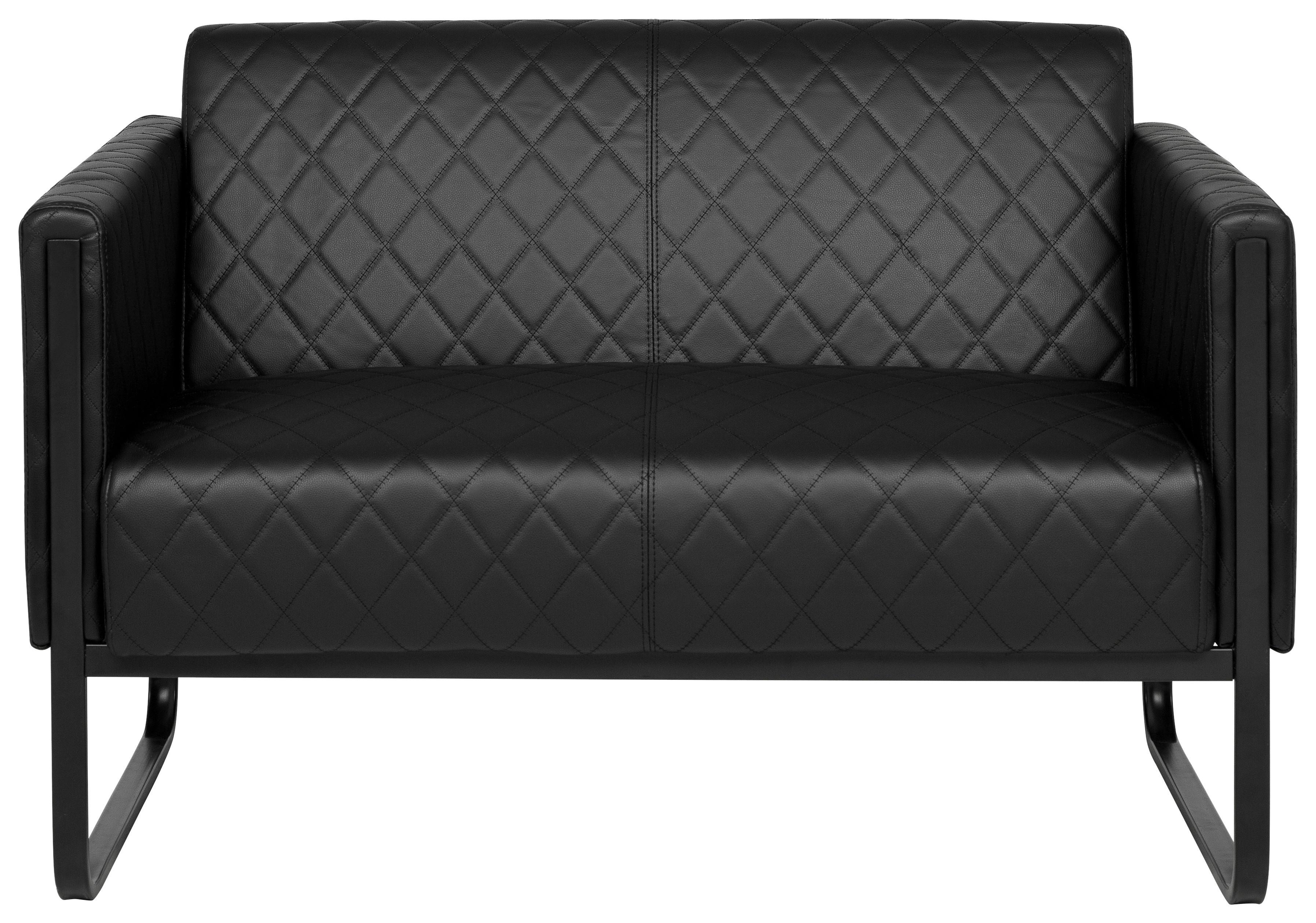 2-sitzer-sofa Aruba Mit Armlehnen, Schwarz Lederlook - Schwarz, MODERN, Textil (111/78/71cm) - MID.YOU
