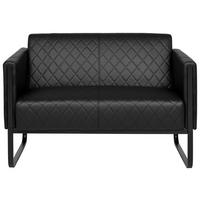 2-sitzer-sofa Aruba Mit Armlehnen, Schwarz Lederlook - Schwarz, MODERN, Textil (111/78/71cm) - MID.YOU